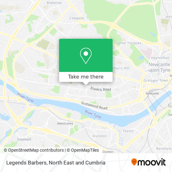 Legends Barbers map