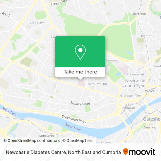 Newcastle Diabetes Centre map