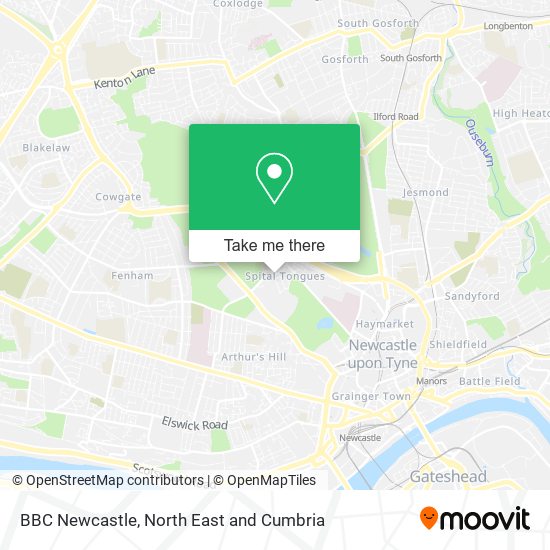 BBC Newcastle map