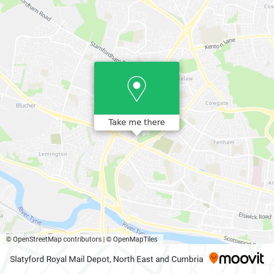 Slatyford Royal Mail Depot map