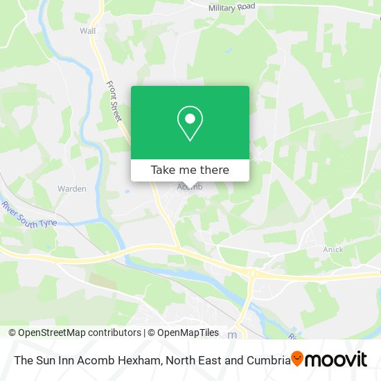 The Sun Inn Acomb Hexham map