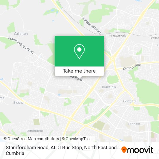 Stamfordham Road, ALDI Bus Stop map