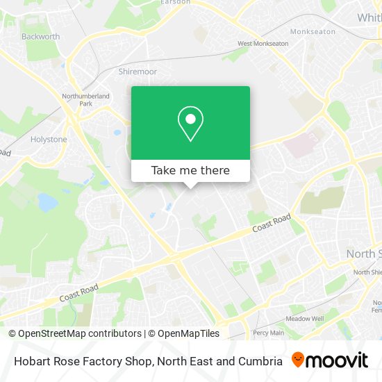 Hobart Rose Factory Shop map