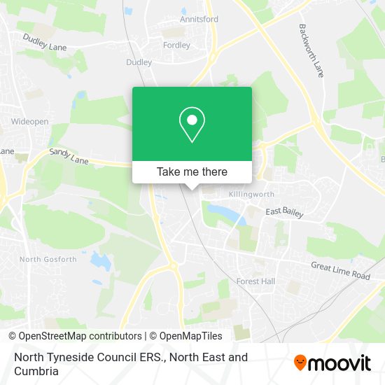 How to get to North Tyneside Council ERS. by bus or underground?