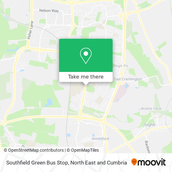 Southfield Green Bus Stop map