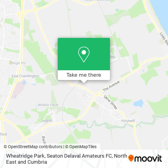 Wheatridge Park, Seaton Delaval Amateurs FC map