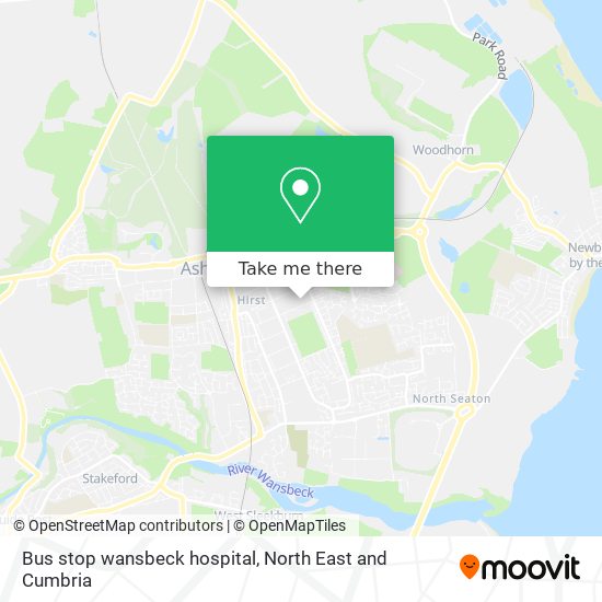 Bus stop wansbeck hospital map