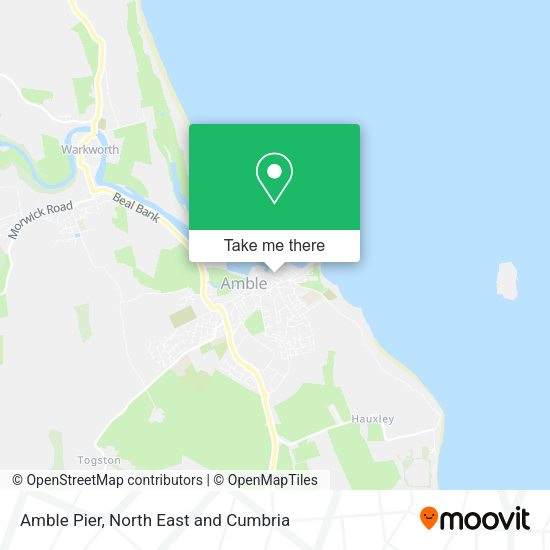 How to get to Amble Pier in Northumberland by Bus?