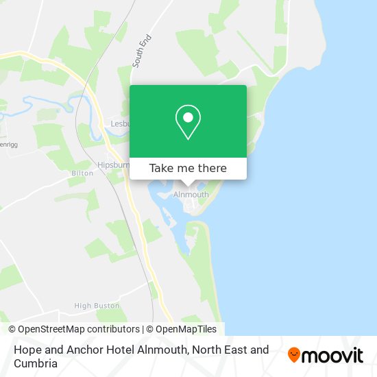Hope and Anchor Hotel Alnmouth map