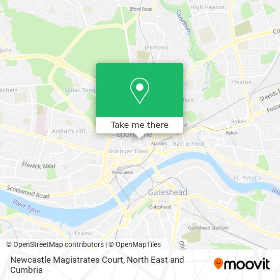 Newcastle Magistrates Court map