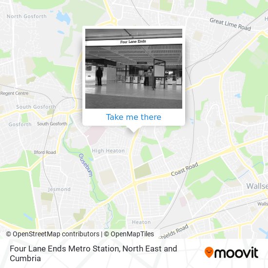Four Lane Ends Metro Station map