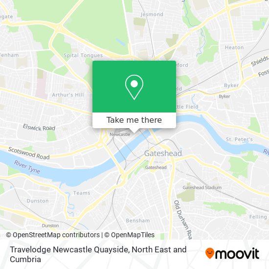 Travelodge Newcastle Quayside map