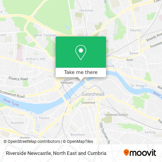 Riverside Newcastle map