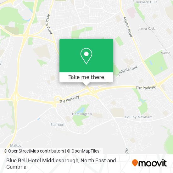 Blue Bell Hotel Middlesbrough map