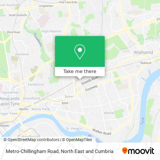 Metro-Chillingham Road map