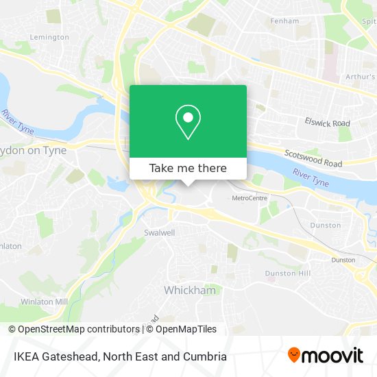 IKEA Gateshead map