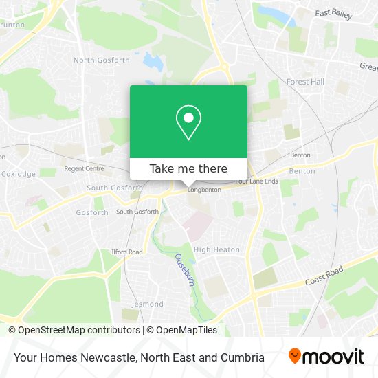 Your Homes Newcastle map