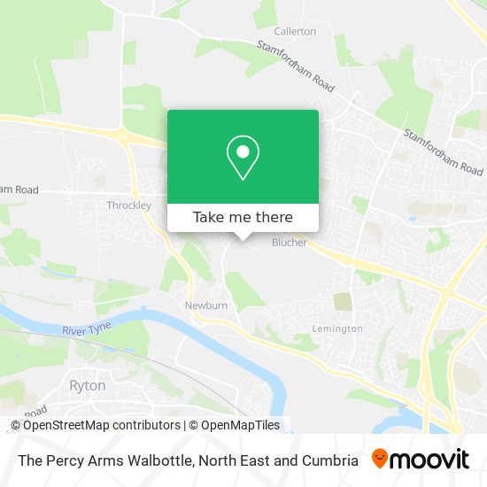 The Percy Arms Walbottle map