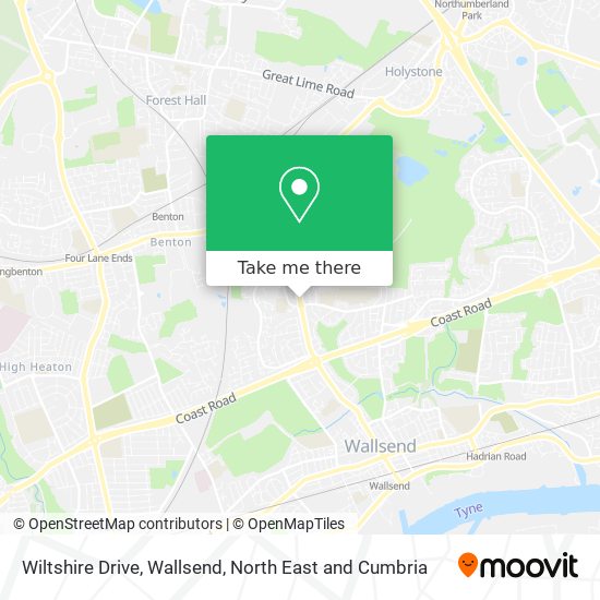 Wiltshire Drive, Wallsend map