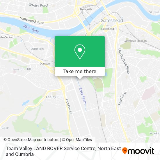 Team Valley LAND ROVER Service Centre map