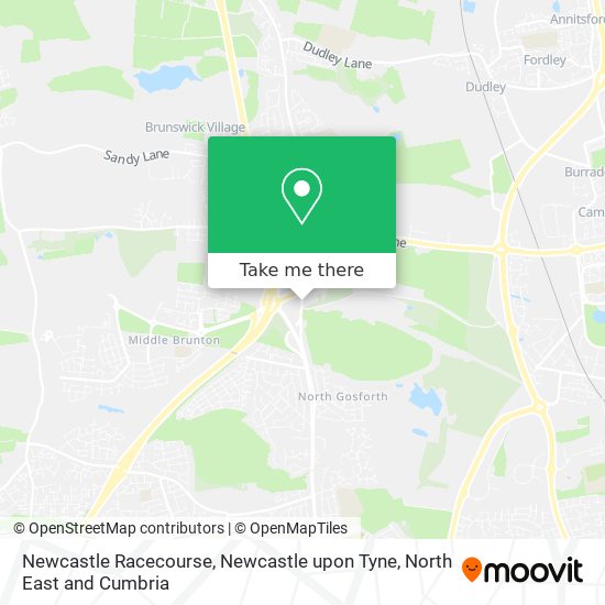 Newcastle Racecourse, Newcastle upon Tyne map