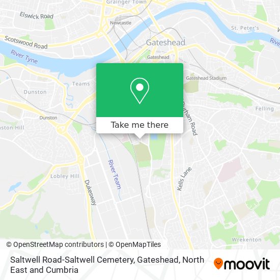Saltwell Road-Saltwell Cemetery, Gateshead map