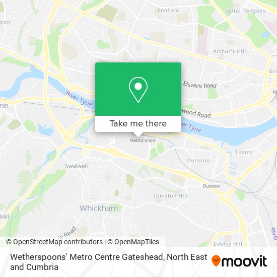 Wetherspoons' Metro Centre Gateshead map