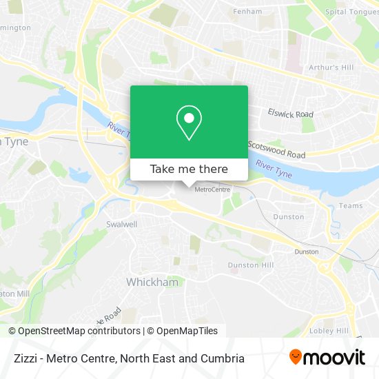 Zizzi - Metro Centre map