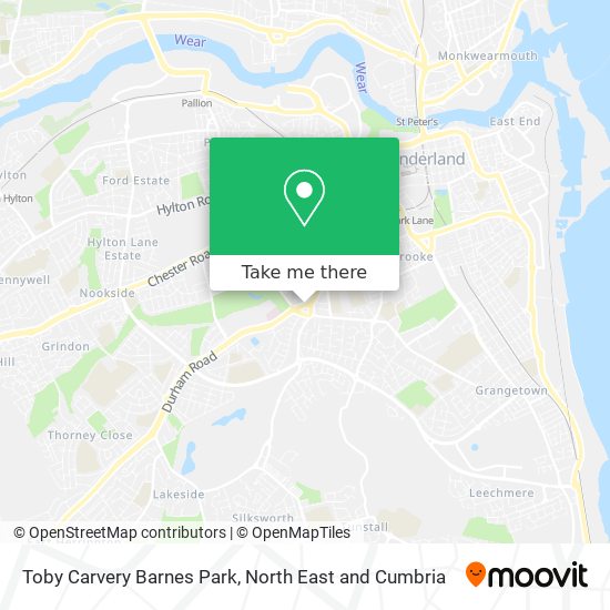 Toby Carvery Barnes Park map