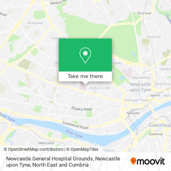 Newcastle General Hospital Grounds, Newcastle upon Tyne map