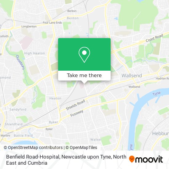 Benfield Road-Hospital, Newcastle upon Tyne map