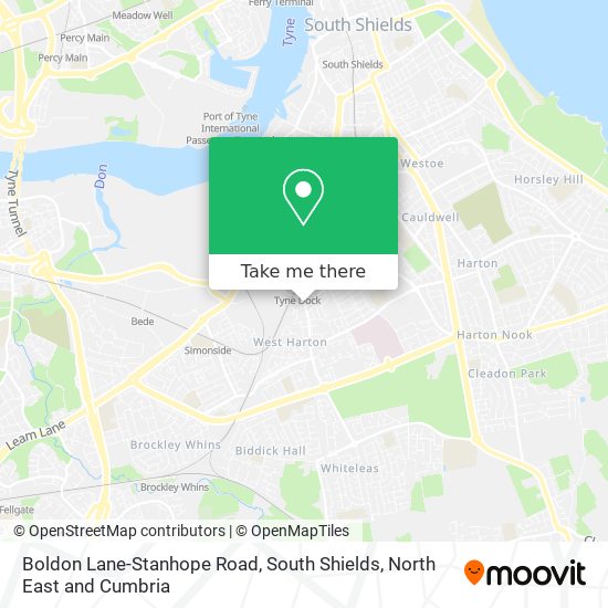 Boldon Lane-Stanhope Road, South Shields map