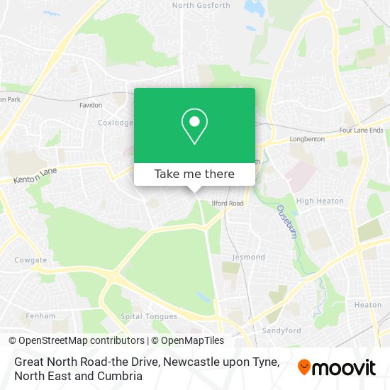 Great North Road-the Drive, Newcastle upon Tyne map