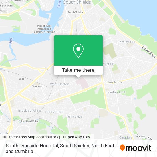 South Tyneside Hospital, South Shields map