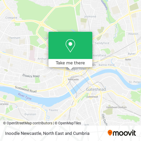 Inoodle Newcastle map