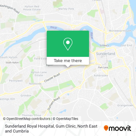 Sunderland Royal Hospital, Gum Clinic map