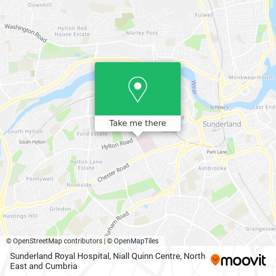 Sunderland Royal Hospital, Niall Quinn Centre map