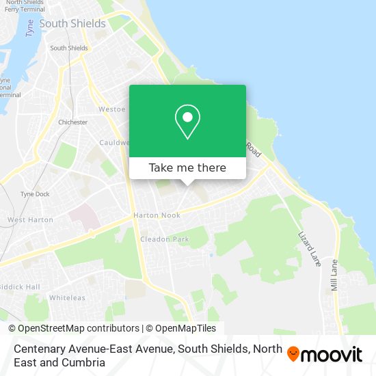 Centenary Avenue-East Avenue, South Shields map