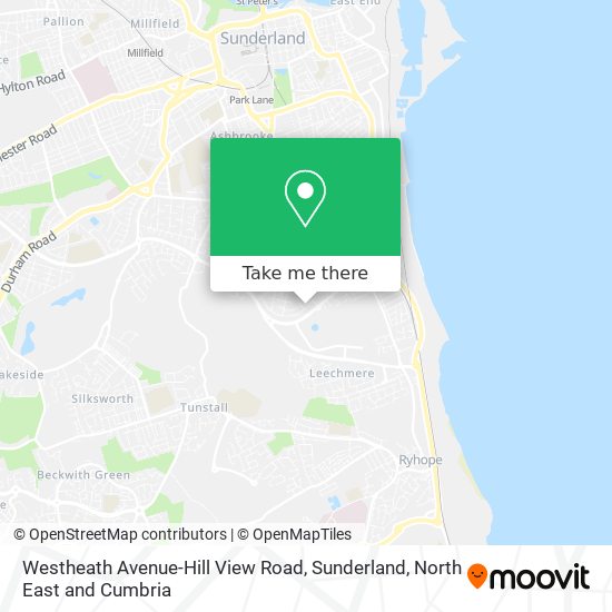Westheath Avenue-Hill View Road, Sunderland map