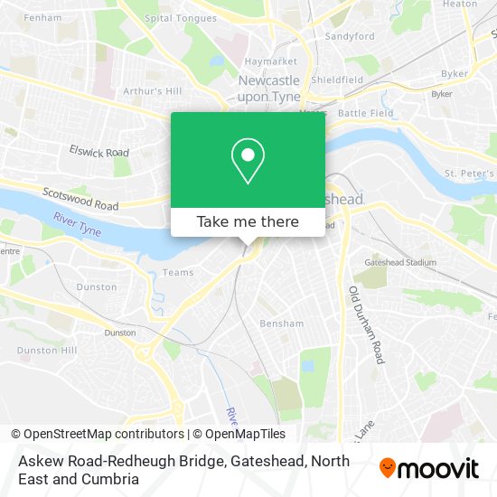 Askew Road-Redheugh Bridge, Gateshead map