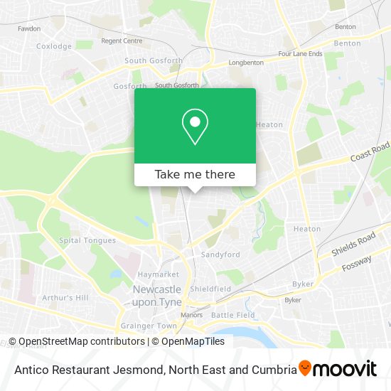 Antico Restaurant Jesmond map