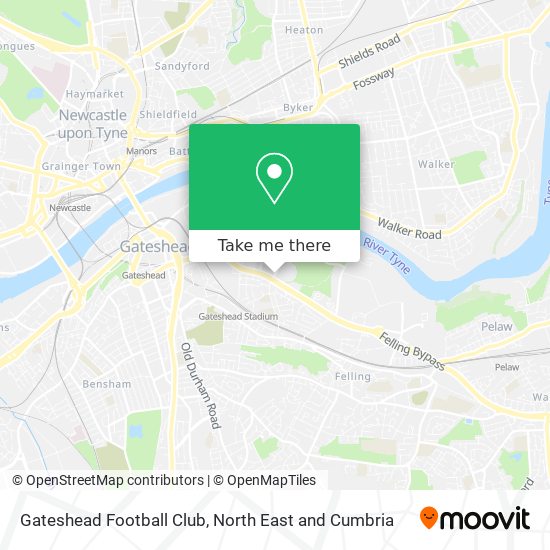 Gateshead Football Club map