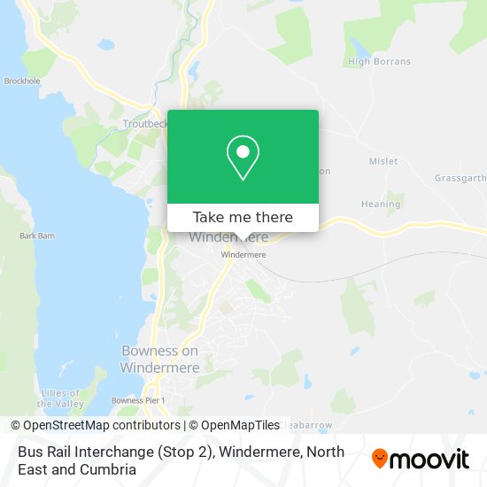 Bus Rail Interchange (Stop 2), Windermere map