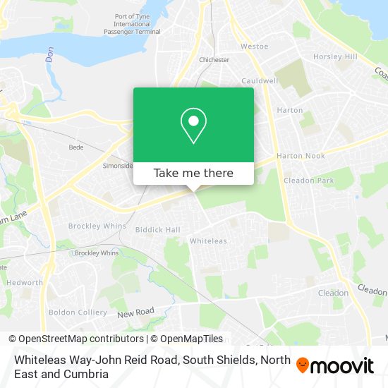 Whiteleas Way-John Reid Road, South Shields map
