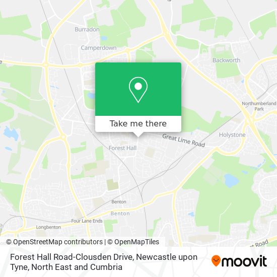 Forest Hall Road-Clousden Drive, Newcastle upon Tyne map