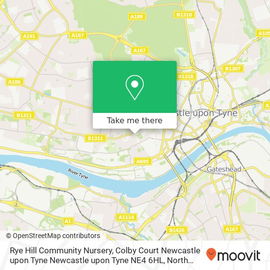 Rye Hill Community Nursery, Colby Court Newcastle upon Tyne Newcastle upon Tyne NE4 6HL map