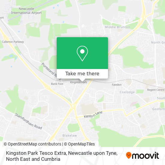 Kingston Park Tesco Extra, Newcastle upon Tyne map