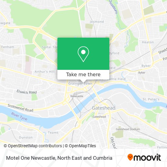 Motel One Newcastle map