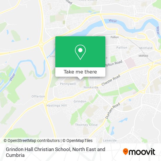 Grindon Hall Christian School map