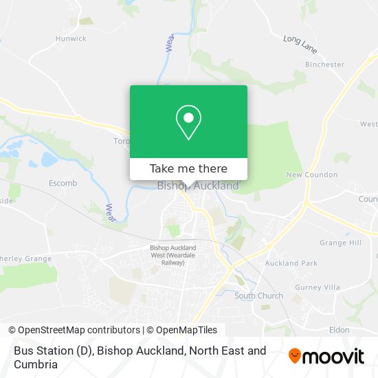 Bus Station (D), Bishop Auckland map